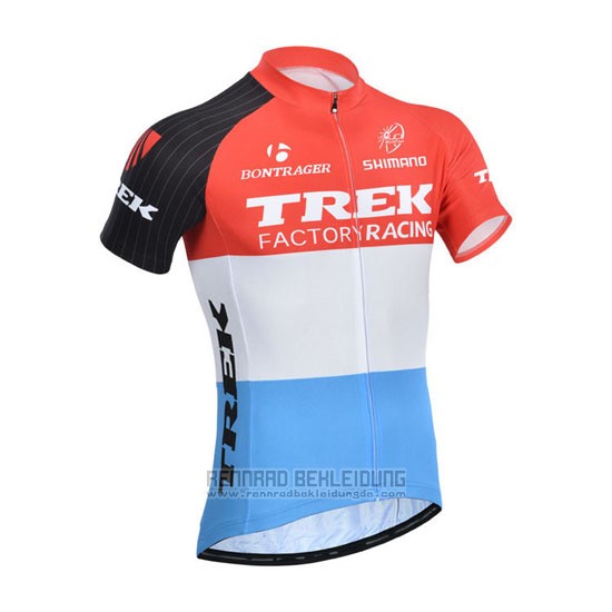 2014 Fahrradbekleidung Trek Factory Racing Orange und Wei Trikot Kurzarm und Tragerhose